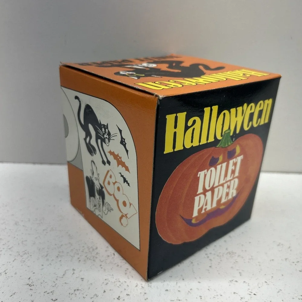 vintage 1990 NOS in box Halloween Toilet paper great for party cat bat Dracula
